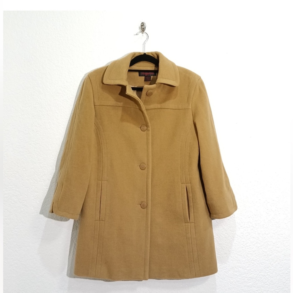 Camel 100 % Wool coat, size 14. Excellent condition.